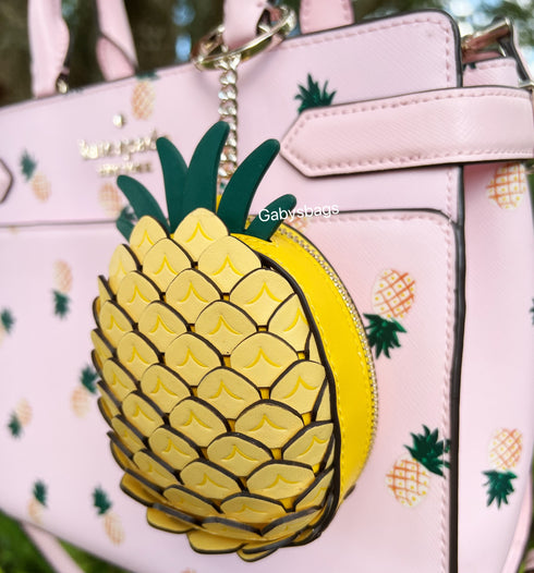 Kate Spade Colada Pineapple Novelty Coin Purse Wallet Keychain Limited Edition