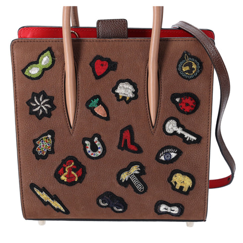 Christian Louboutin Nubuck Patch Small Eccusion Paloma Satchel Shoulder Bag