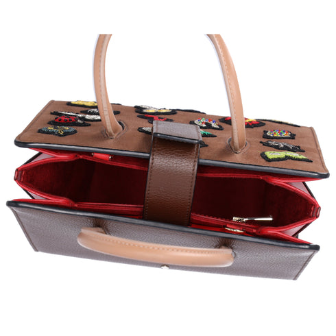 Christian Louboutin Nubuck Patch Small Eccusion Paloma Satchel Shoulder Bag