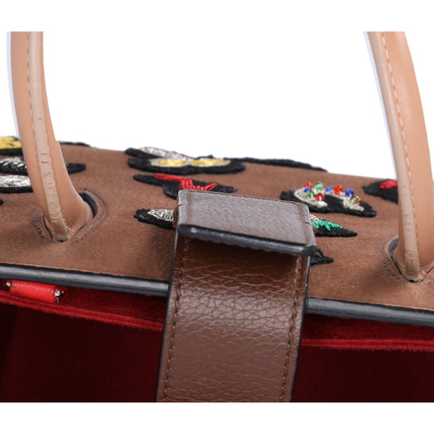 Christian Louboutin Nubuck Patch Small Eccusion Paloma Satchel Shoulder Bag