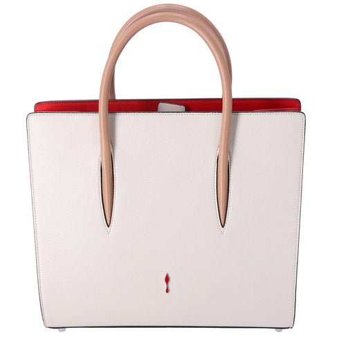 Christian Louboutin Paloma Medium Tote Bag Cream Beige Leather Studded