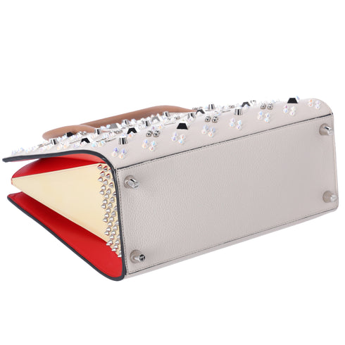 Christian Louboutin Paloma Medium Tote Bag Cream Beige Leather Studded