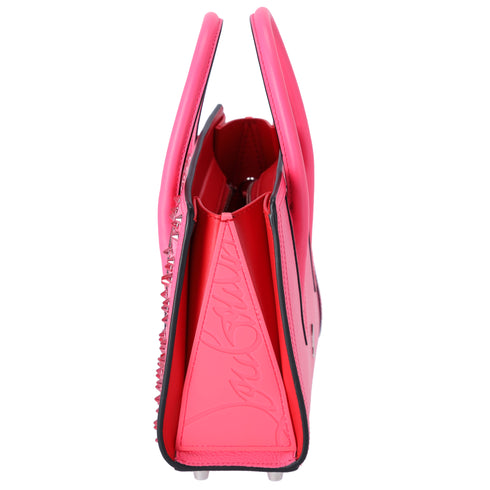 Christian Louboutin Studded Paloma S Small Satchel Pink Logo Suede Shoulder Bag