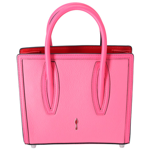 Christian Louboutin Studded Paloma S Small Satchel Pink Logo Suede Shoulder Bag