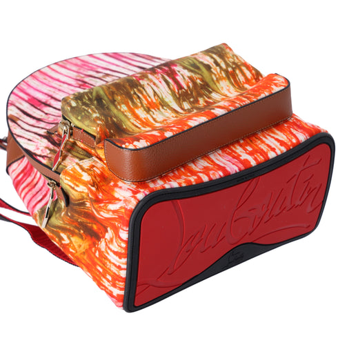 Christian Louboutin Backloubi Small Backpack Printed Canvas Multicolor