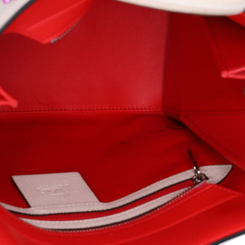 Christian Louboutin Loubinthesky Medium Paloma Satchel Canvas Spikes Ivory