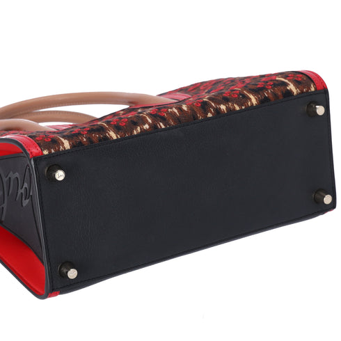Christian Louboutin Paloma Medium Tote Embroidered Jacquard Leopard