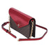 Michael Kors Jet Set Travel Small Signature Clutch Crossbody Brown Crimson Red