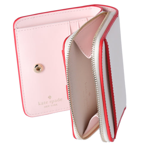 Kate Spade 3D Strawberry Dreams Small Zip Around Bifold Wallet Cream Multi