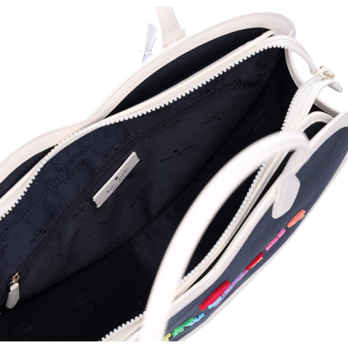 Kate Spade Rainbow Collection Love Shack Heart Tote Blue Multi Logo