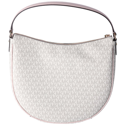 MIchael Kors Dover Large Half Moon Shoulder Bag Hobo Vanilla MK Pink