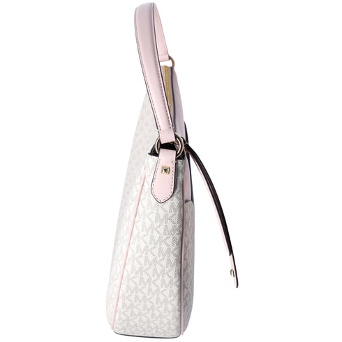 MIchael Kors Dover Large Half Moon Shoulder Bag Hobo Vanilla MK Pink