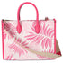 Michael Kors Mirella Medium East West Tote Electric Pink Multi Palm Tree Leaves