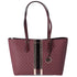 Michael Kors Sheila Large Signature Logo Tote Bag Oxblood Stripe MK Metallic
