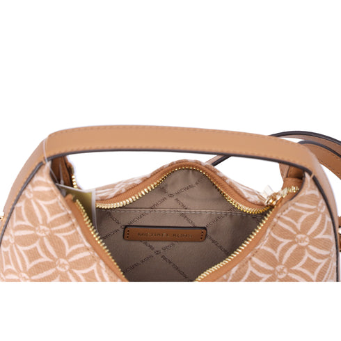 Michael Kors Ember Small Shoulder Crossbody Bag MK Jacquard Deer Tan Multi