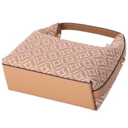 Michael Kors Ember Small Shoulder Crossbody Bag MK Jacquard Deer Tan Multi