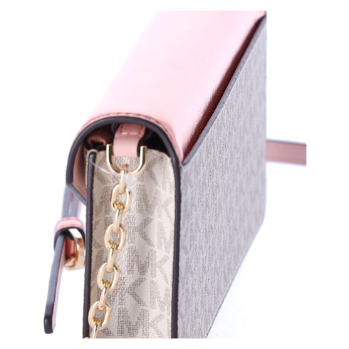 Michael Kors Jet Set Travel Small Signature Clutch Crossbody Vanilla Primrose