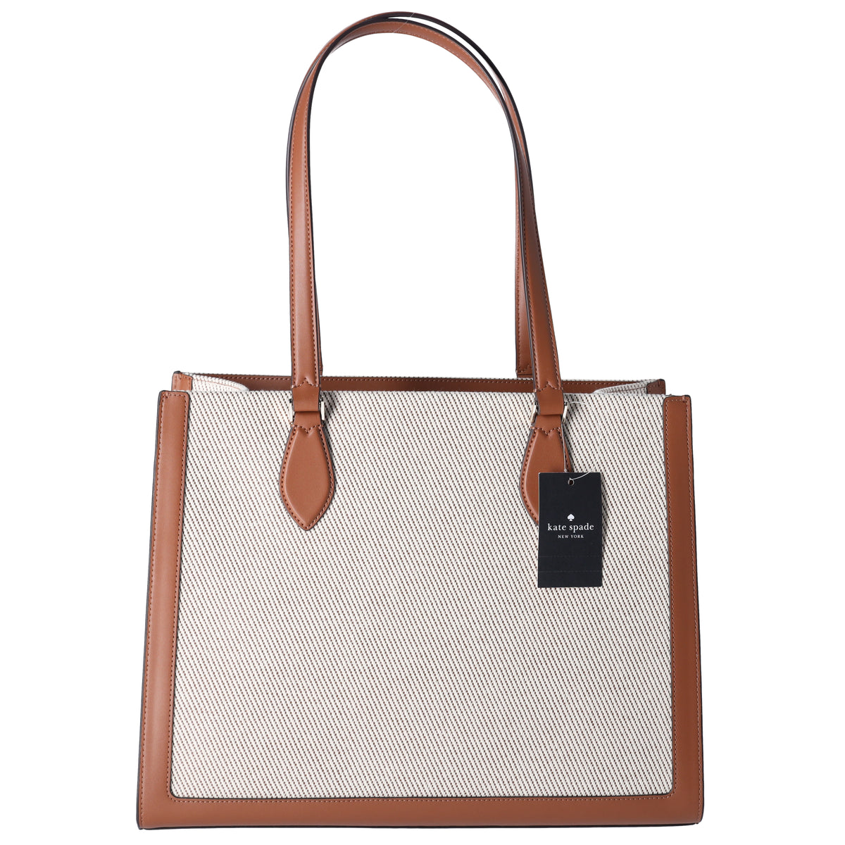 Kate Spade KF508 Ellie Canvas Leather Large Shoulder Tote Warm ...
