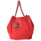 CHANEL Red Caviar Leather Camellia Drawstring Bag with Pouch