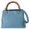GUCCI Bamboo Shopper Small Tote Bag 336032 Blue Leather