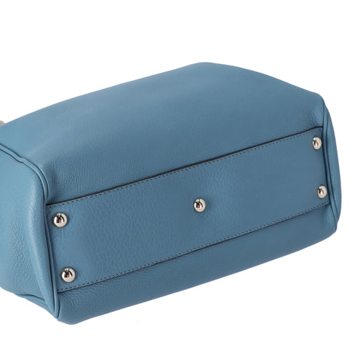 GUCCI Bamboo Shopper Small Tote Bag 336032 Blue Leather