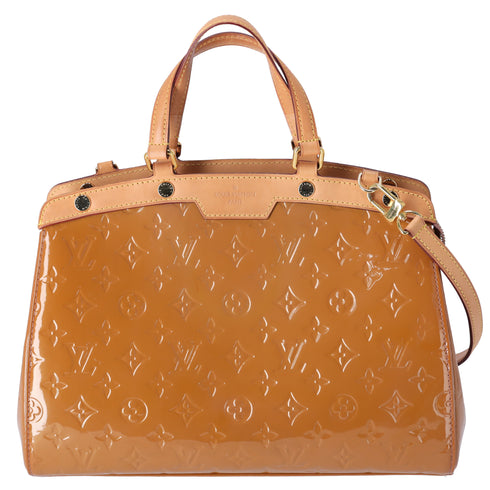 Louis Vuitton Brea MM Monogram Vernis Handbag M91755 Beige Poudre
