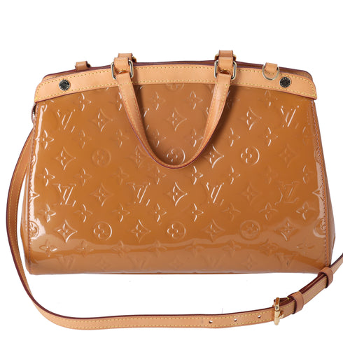 Louis Vuitton Brea MM Monogram Vernis Handbag M91755 Beige Poudre