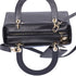 Christian Dior Lady Dior Medium Bag Handbag Black Blue Calf Skin
