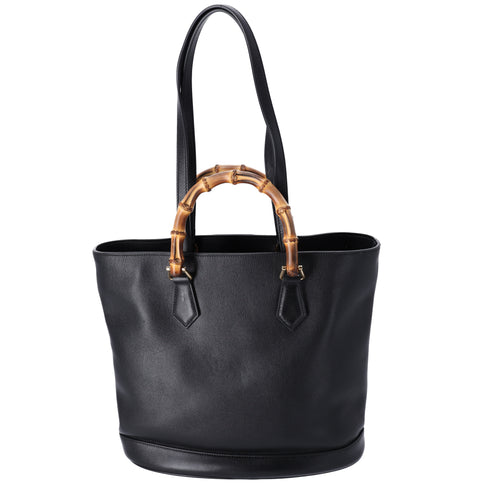 GUCCI Bamboo Diana Tote Bag 750394 Black Leather