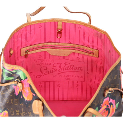 Louis Vuitton Neverfull MM Monogram Rose Tote Bag M48613 Brown Pink
