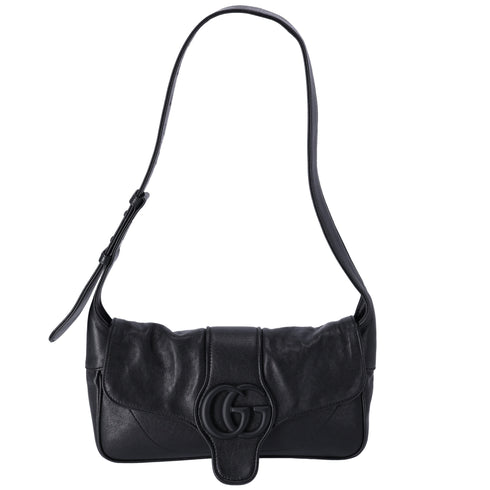 GUCCI Aphrodite Shoulder Bag 767226 Black Calf Leather