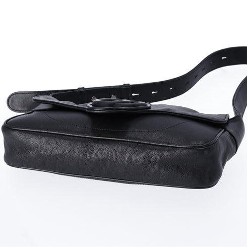 GUCCI Aphrodite Shoulder Bag 767226 Black Calf Leather