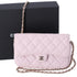 CHANEL Classic Flap Phone Holder on Chain WOC Crossbody Pink Caviar