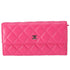 CHANEL Matelasse Long Flap Wallet Fuschia Pink Lambskin