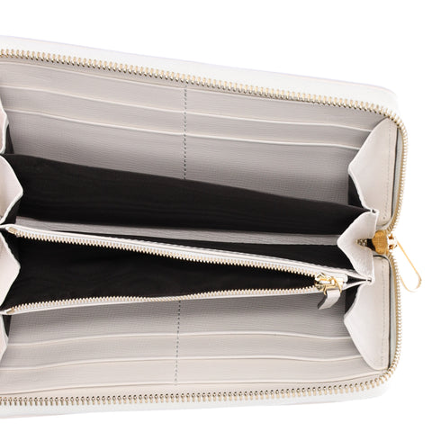 GUCCI Horsebit 1955 Long Wallet 621889 Beige White PVC