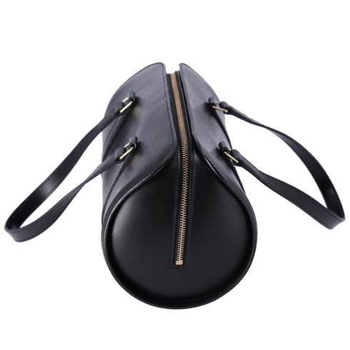 Louis Vuitton Soufflot Epi Handbag M52222 Black Leather