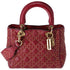 Christian Dior Lady Dior Medium Bag Handbag Red Leather Studded