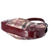 Burberry Nova Check Heart Half Moon Shoulder Bag Bordeaux Beige Multi