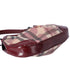 Burberry Nova Check Heart Half Moon Shoulder Bag Bordeaux Beige Multi