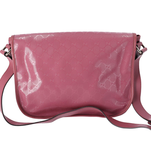 GUCCI Imprime Shoulder Bag 201732 Pink PVC Leather