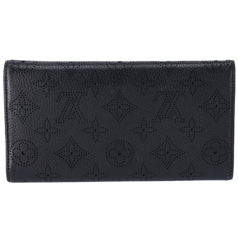 Louis Vuitton Amelia Mahina Monogram Long Trifold Wallet Black