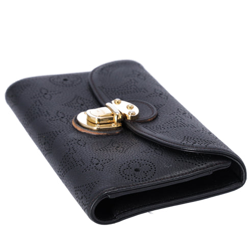 Louis Vuitton Amelia Mahina Monogram Long Trifold Wallet Black