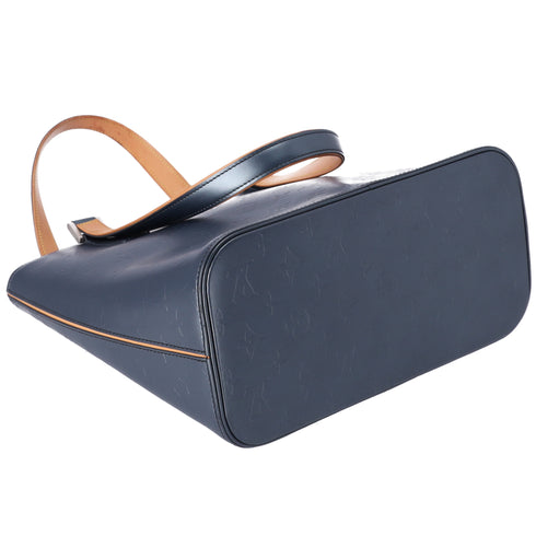 Louis Vuitton Stockton Monogram Mat Tote Bag M55115 Blue Calf