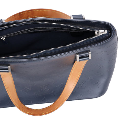 Louis Vuitton Stockton Monogram Mat Tote Bag M55115 Blue Calf