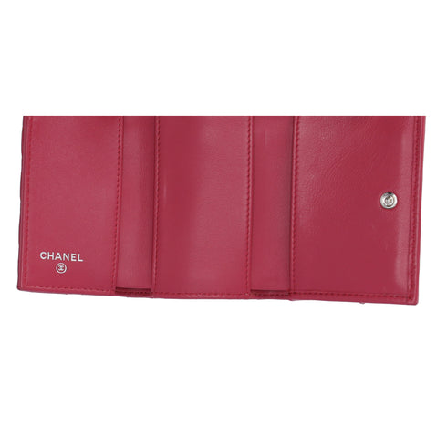 CHANEL Le Boy Trifold Wallet Pink Lambskin