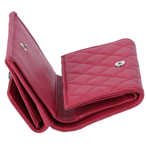 CHANEL Le Boy Trifold Wallet Pink Lambskin