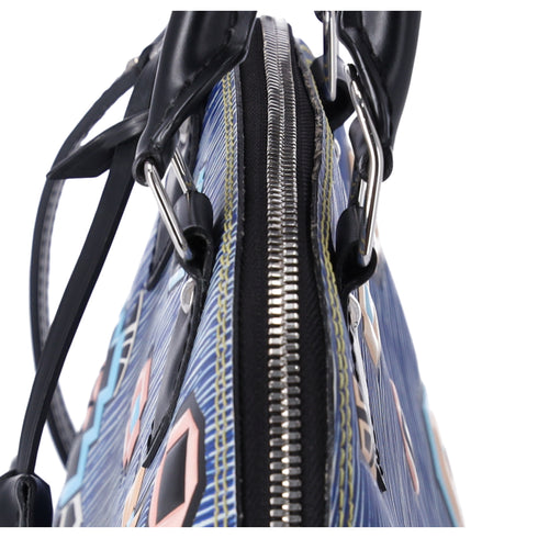 Louis Vuitton Blue Denim Aztec Epi Leather Alma BB Small Dome Bag Crossbody