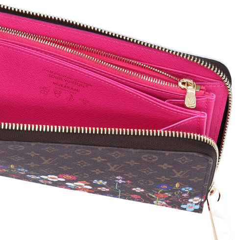 Louis Vuitton Murakami Zippy Wallet M14162 Monogram Pink Multi Flowers 2025