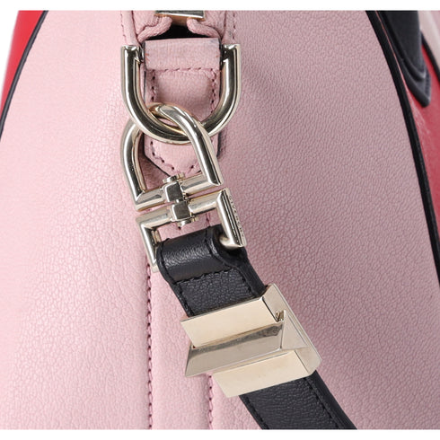 GIVENCHY Antigona Small Satchel Sugar Goatskin Tri-Color Red Pink Black