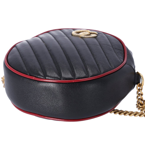 Gucci Mini Torchon GG Marmont Round Crossbody Bag Black